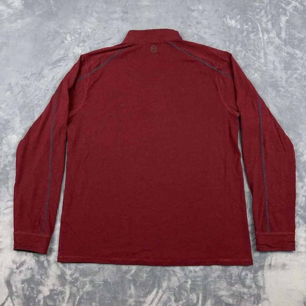 Tasc Pullover Shirt Mens Sz M Red Carrollton 1/4 Zip Bamboo Performance Athletic
